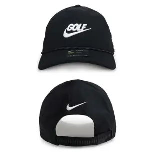 【NIKE 耐吉】GOLF 高爾夫運動帽-復古 帽子 防曬 遮陽 鴨舌帽 黑白(BV8229-010)