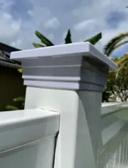 10-pk Solar White Cap Light With 4 Bright White SMD LED For 5"x5" PVC/Vinyl Post