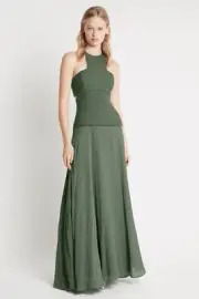 SASS & BIDE moss green "Private Paradise" racerback Maxi dress *NEW* $590 12 42