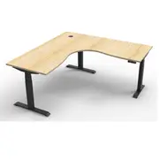 1800Mm Natural Oak And Black Corner Workstation
