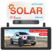 7.2" DVR Portable Solar Wireless Backup Camera:HD 1080P 2 Min Quick Installat...