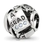 Silver Reflections Crystals Graduation Bead QRS3444