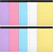 TEHAUX 10 Pack Colored Wide Ruled Notebooks Legal Notepads Note Pads for Work Small Pocket Notebook A5