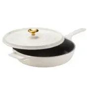 Tramontina 12" Enameled Cast Iron Skillet with Lid/white