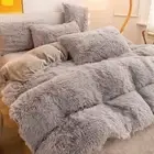 Super Bed Plush Velvet Bedding Set Lamb Wool Cashmere Duvet Pillowcase Princess