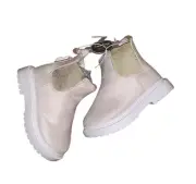 First Steps by Stepping Stones Faux Suede Boots Baby Girl Size 6 Cream Shoes NWT