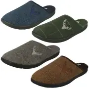 MENS PADDERS MEMORY FORM SLIP ON MULE SLIPPER STAG
