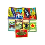ADVERTISING BROOM SIGNS, 9 Retro Stickers, 1 Sheet, Scrapbook & Junk Journals