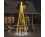 LED Christmas Tree for Flagpole Warm White Lights 500cm Height Easy Installation