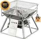 CAMPINGMOON Charcoal Grill X-MINI Portable Tabletop Stainless Steel Small Size