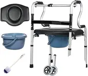 Walker, Lightweight Rollator Folding Walker with Wheels for Seniors Adults Extra Wide Front Wheel Walker (2 5-Inch Wheels) Sized for Adults up to 450 lbs Little Surprise