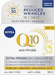 NIVEA Q10 Anti-Wrinkle Firming Day Cream SPF 30 50ml | With Q10 & Creatine | Anti-Ageing Moisturiser | With UVA/UVB Protection | Reduces & Prevents Wrinkles | 24-Hour Hydration