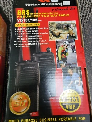 Vertex Standard VX-131 VHF (1) Channel Radio, With Charger (NEW)