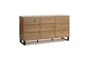Design Square Dan Dresser Chest Of 9-Drawers Storage Cabinet - Oak/Black