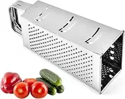 Stainless Steel Box Grater, Multifunctional 4 Sided Handheld Safe Vegetable Grater, Easy Cleaning Vegetable Cutter for Kitchen Cooking
