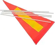 ANDRESLAD 1 Set Of Portable Bike High Visibility Safety Flag Pole Cart Flag Pole Bicycle Triangle Flag Tear-resistant Bicycle Safety Flag Cycling Warning Flags