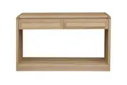 MD Metz Solid Timber Rattan 2 Drawer Hall Table