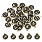 Letter Charm, 30 Pcs Capital Initial Alphabet T Letter Charm for Bracelet, Black