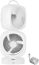 Small Bedside Fan - Tower Fan, Strong Cooling Airflow Fan, Table Cooling Fan | 2000 mAh USB Rechargeable Small Room Cooling Fan with 350 Degrees Oscillation, Powerful Desktop Fan for Offices Home