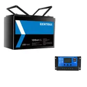1PC Gentrax 12V 100Ah Lithium Battery 1PC 12V/24V Solar Charge Controller 10A