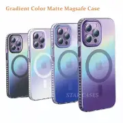 iPhone16 15 14 Plus ProMax Shockproof Gradient Magsafe Magnetic Case Hard Cover