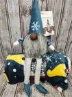 Merry Moments Holiday Throw 50X60 w/ 16" Mini Gnome Weighted Shelf Sitter New