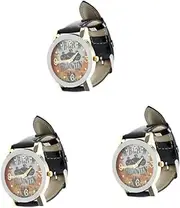 [ABOOFAN] 3pcs women watches women's watches womens watches ladies watches for women Halloween quartz watch pumpkin witch castle quartz watch unique quartz watch belt Fashion Miss