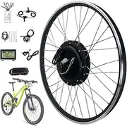 Electric Bike Conversion Kit 48V 1000W/1500W 16"-700C Rear Wheel E-Bike Cassette Motor Kit,Controller,LCD Display,Twist Throttle Ebike Bicycle Wheel Kit