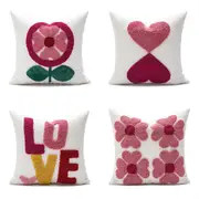 45*45cm Floral Embroidered Cushion Cover Pillow Cover Pillow Case for Decorative Throw Sofa Couch Bed Chair Living Room Bedroom