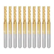 10pcs 2.5mm Titanium Coat Carbide End Mill Engraving CNC Router Bits 1/8" Shank