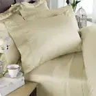 Ivory Solid King 4 Piece Bed Sheet Set 1000 Thread Count 100% Egyptian Cotton