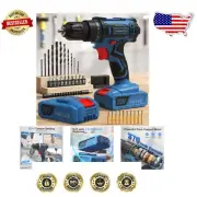 Lightweight 20V Cordless Drill with 2 Batteries, Keyless Chuck & 42 Accessories