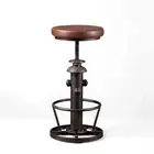 Vintage Swivel Bar Stools Industrial Leather Seat Bar Stool Fire Hydrant Desi...