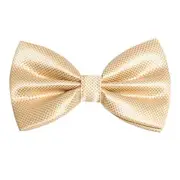 Mens Solid Mini Squares Formal Banded Bow Ties Champagne Plaid