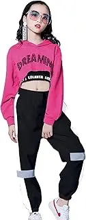 [LOLANTA] Girls 3 Piece Outfits Cropped Hoodie Tank Top Jogger Pants Set, Hip Hop Jazz Street Dance Skateboarding Clothes