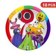Rainbow Friends Theme 9 inch 23cm Plates 10PK - Kids Birthday Party Tableware