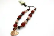 NEW FOSSIL LEATHER WRAPPED ECO FRIENDLY GOLD SEA SHELL NECKLACE: BLACK/ GOLD