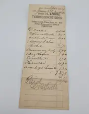 Antique c. 1895 Town Undertaker Bill of Goods Pepperell MA L.B. Tuttle Funeral