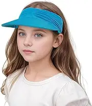 [Generic] Visor Sun Hat Adjustable Girls Tennis Hat Sports Hat Travel Running Golf Visor Cap UPF 50+ (AU, Alpha, One Size, Sky Blue)