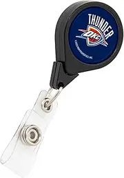Desert Cactus Oklahoma City Thunder OKC Retractable Badge Holder NBA ID Reel with Ticket Clip for Lanyard, Work, School & Office Access (Design D)