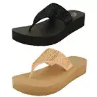 Ladies Skechers - Stone Candy 31614 Toe Post Platform Wedge Sandals