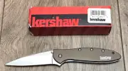 Kershaw Olive Green LEEK Pocket Knife w/Clip & Assisted Opening USA #1660OL