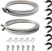 Fuel Line Kit Compatible with Chevy HHR 2006-2011, Chevy Cobalt 2005-2010, Pontiac G5 2007-2010, Stainless Steel Braided OE# QFF0015SS