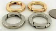 Two 1.25" Flat Gold/Nickel Quick-Release Spring Gate Key / Strap / EDC Rings