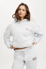[Body] Body - Plush Premium Graphic Hoodie - Cloudy grey marle/badge M CLOUDY GREY MARLE/BADGE