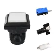 1Pcs Arcade Square Push Buttons Illumilated LED Light With Microswitch 33*33mm