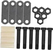 CAXUSD 1 Set Trailer Axle Shackle Kit with Nuts Nylon Bushings for Double Eye Springs Durable Trailer Spring Hardware for Tandem Axle Performance