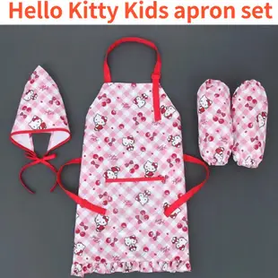 hello kitty兒童圍裙套裝 兒童圍裙 兒童圍裙畫畫衣 兒童圍裙防水 兒童圍裙廚房
