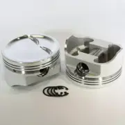 DSS Piston Set 8717-4030; E Forged 4.030 Bore, 18cc Dish, 6 in. Rod for 383 SBC