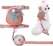 Dog Backpack Harness Set,Five-Pointed Star Lovable Pack Bag for Small Dogs | Dog Decorative Vest Backpack for Daily Walking, Running, Hiking, Training, Hunting, Outdoor Adventure Foccar